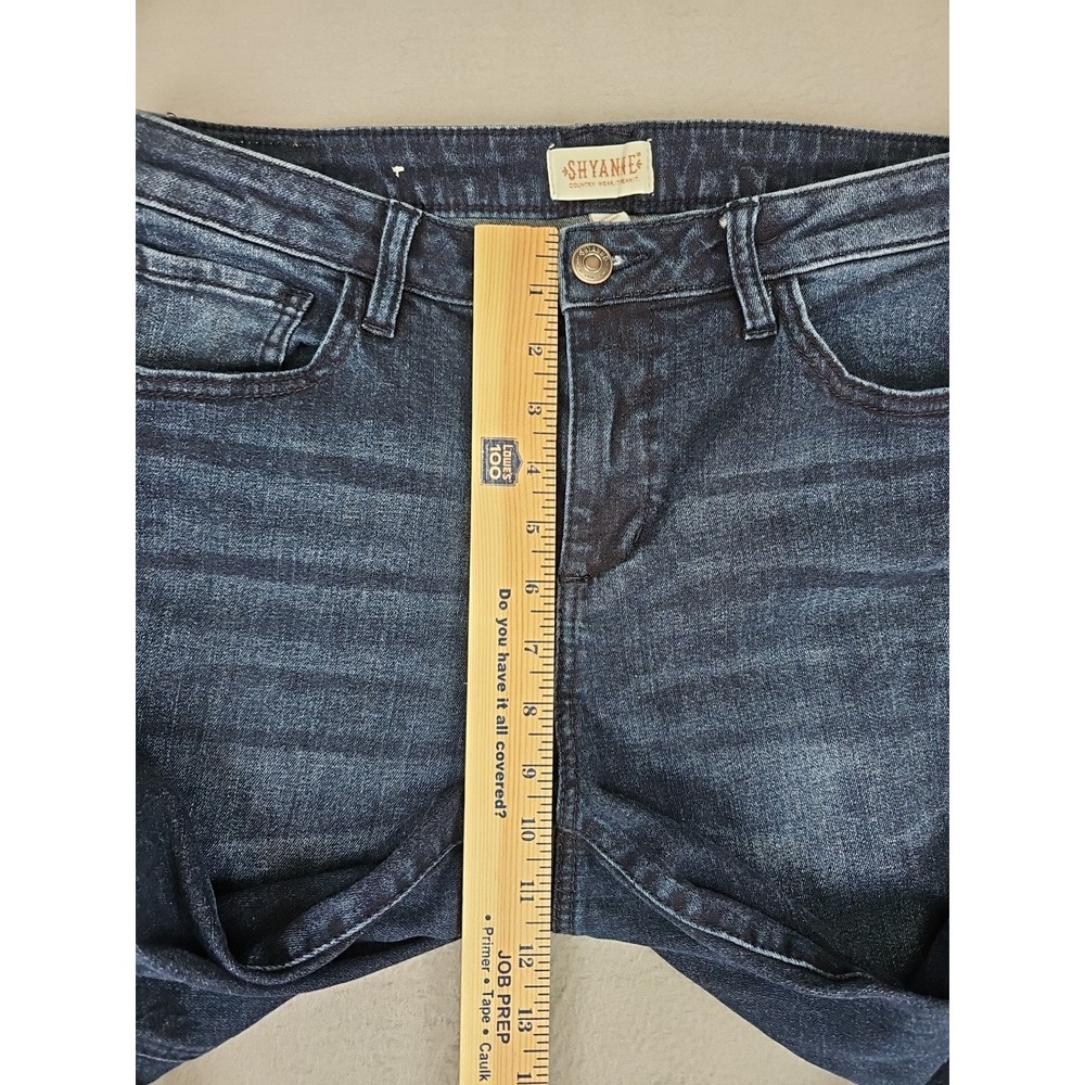 Shyanne Flare Bareback Denim Jeans Size 33x29 Dark Wash Stretch Western Cowgirl - Picture 3 of 8